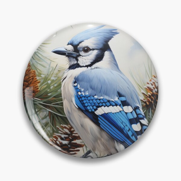 Item preview, Bluejay on Snowy Pine Branch designed and sold by Hartbecke.