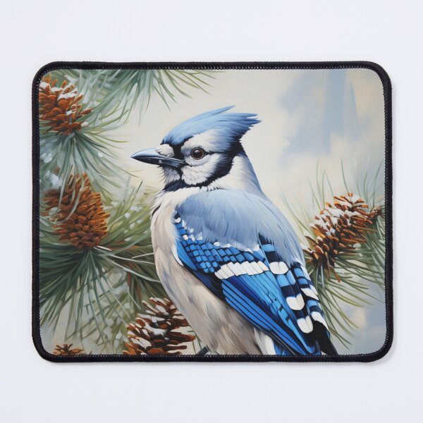 Item preview, Bluejay on Snowy Pine Branch designed and sold by Hartbecke.