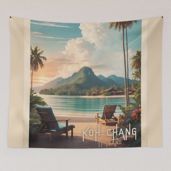 Item preview, Tropical Paradise Rediscovered: Vintage Travel Poster of Koh Chang designed and sold by Ceemko's Vintage Corner.