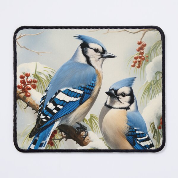 Item preview, Bluejays on Snowy Pine Branch designed and sold by Hartbecke.