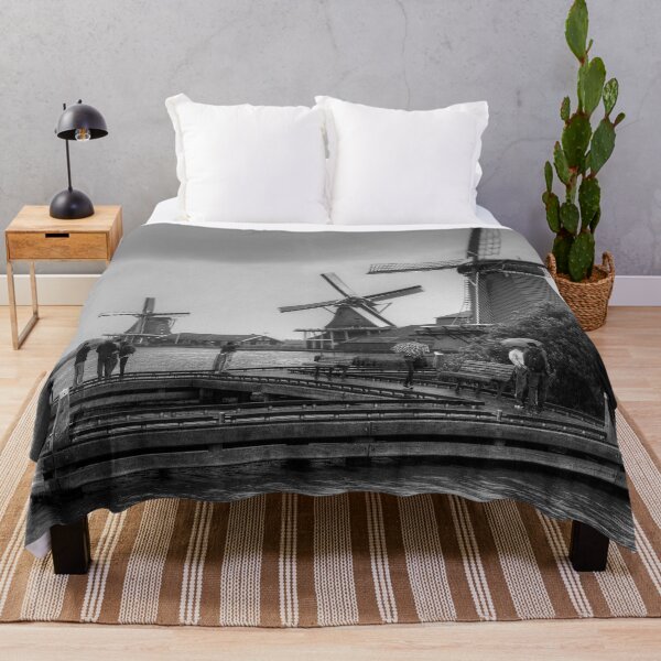 Item preview, Windmills on the River Zaan B&W designed and sold by tomg.