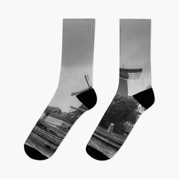 Item preview, Windmills on the River Zaan B&W designed and sold by tomg.