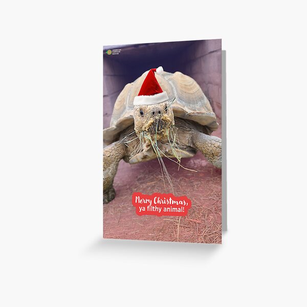 Tank says, Merry X-Mas ya filthy animal! Greeting Card
