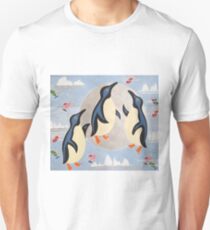 Penguins Playing with the Moon Unisex T-Shirt