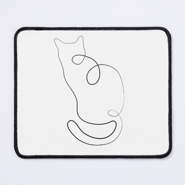 Item preview, Poster abstract one-line cat continuous black and white line designed and sold by Mushikart.