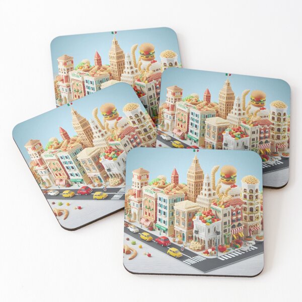 Item preview, Epicurean Cityscapes: A Fusion of Food and Skyline designed and sold by lupo213.