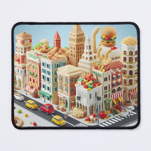 Item preview, Epicurean Cityscapes: A Fusion of Food and Skyline designed and sold by lupo213.