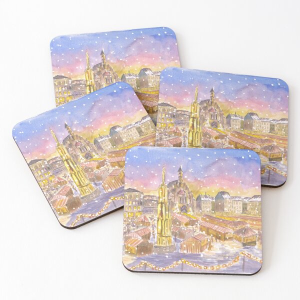 Item preview, Christkindlesmarkt Nuremberg Germany Illuminated at Night designed and sold by artshop77.