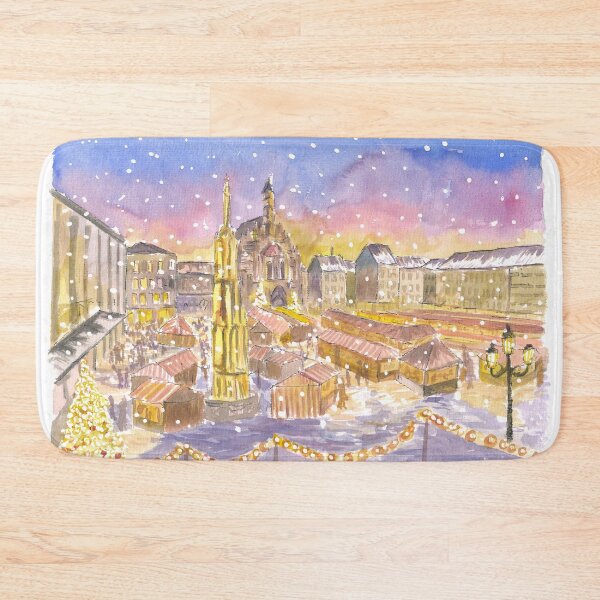 Item preview, Christkindlesmarkt Nuremberg Germany Illuminated at Night designed and sold by artshop77.