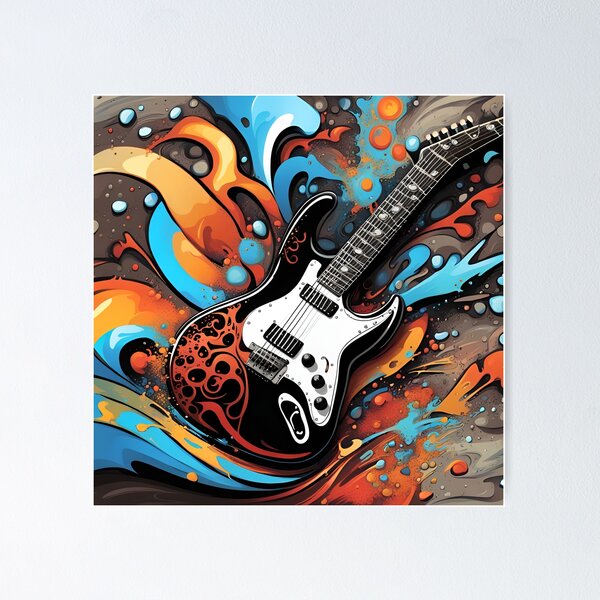 Aperçu de l'œuvre Guitare Splash Art créée et vendue par Bright-Moonrise.