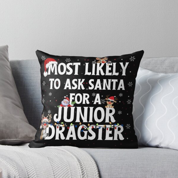 Item preview, Most Likely To Ask Santa For A Junior Dragster Funny Christmas Santa Reindeer Xmas Lights Holiday Racing Jr Dragster designed and sold by CarantinedChaos.