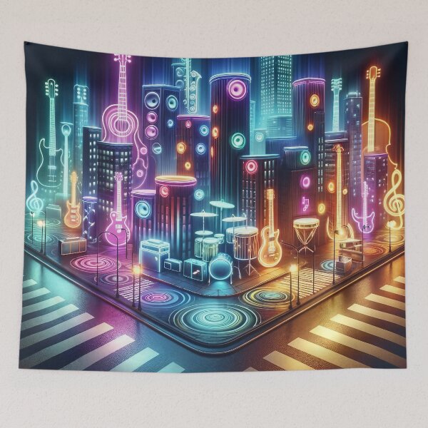 Item preview, Symphony of Neon Cityscapes designed and sold by divinedeco1925.