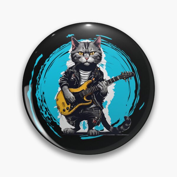 Item preview, ROCK GUITARIST CAT – rock cat - heavy metal cat - guitarist cat designed and sold by Musicians-world.