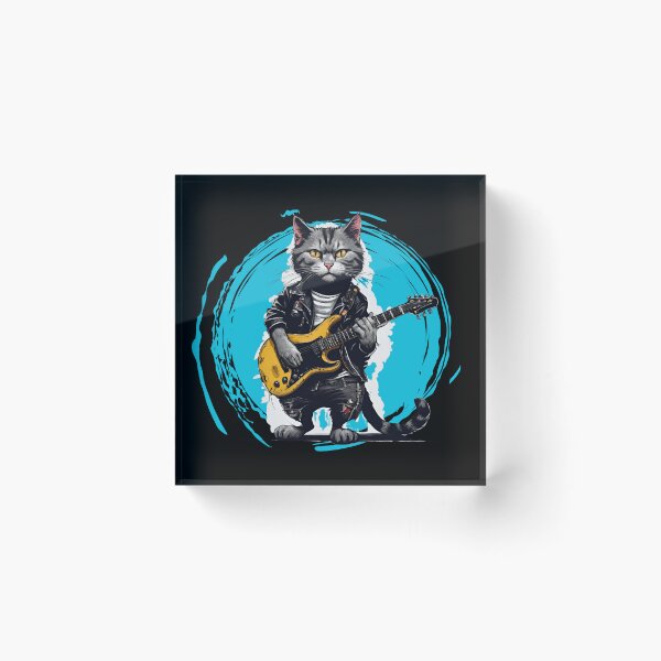 Item preview, ROCK GUITARIST CAT – rock cat - heavy metal cat - guitarist cat designed and sold by Musicians-world.