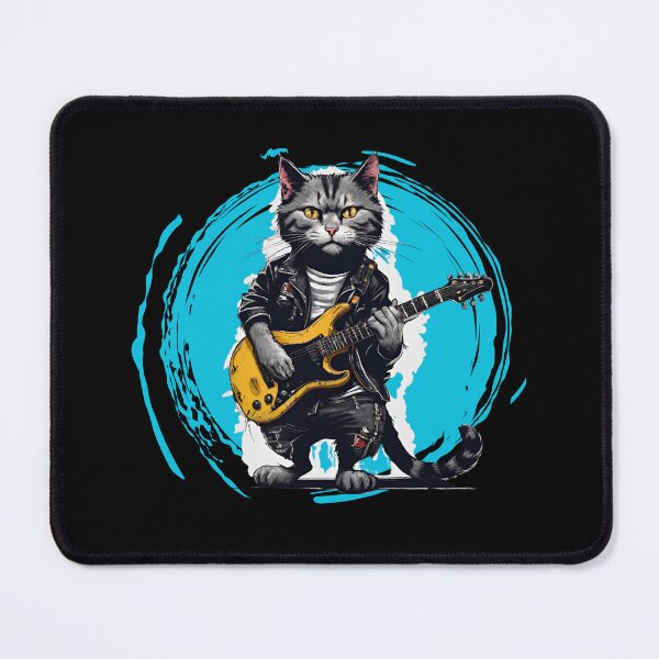 Item preview, ROCK GUITARIST CAT – rock cat - heavy metal cat - guitarist cat designed and sold by Musicians-world.