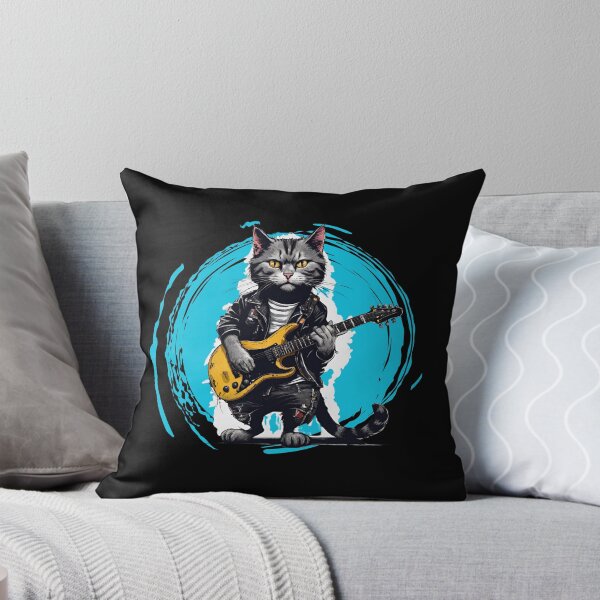 Item preview, ROCK GUITARIST CAT – rock cat - heavy metal cat - guitarist cat designed and sold by Musicians-world.