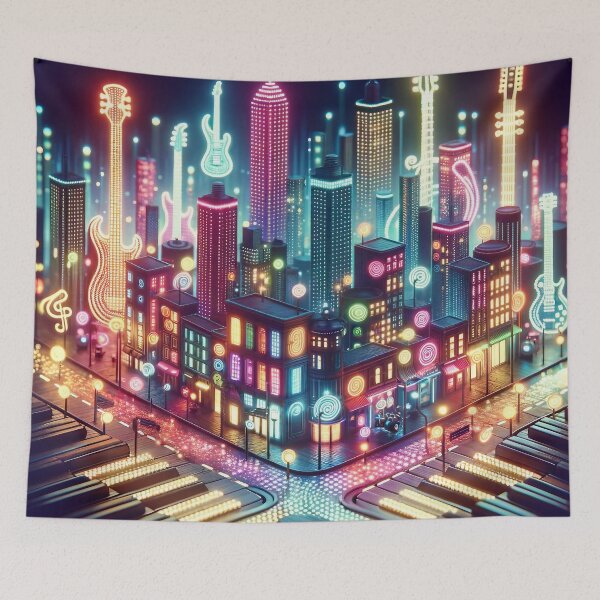 Item preview, Symphony of Neon Cityscapes designed and sold by divinedeco1925.