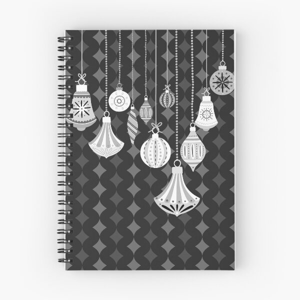 Aperçu de l'œuvre Ornements de vacances vintage en noir et blanc créée et vendue par Room4.