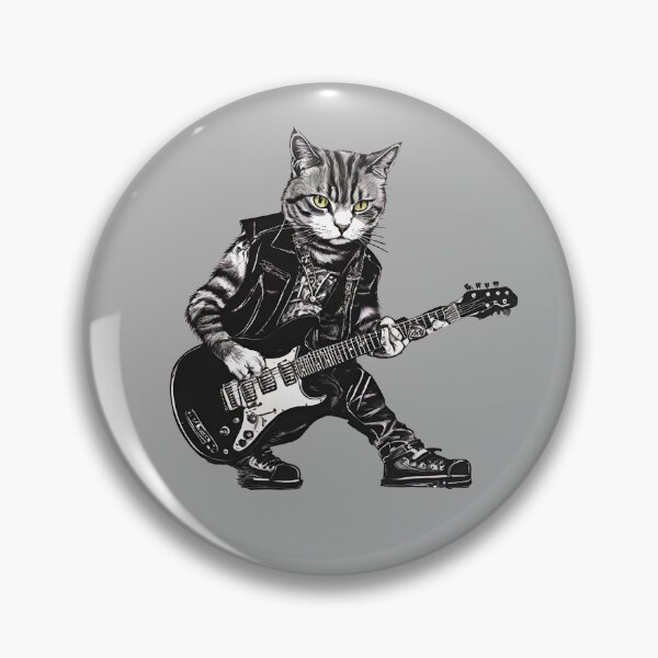 Item preview, ROCK GUITARIST CAT 2 – rock cat - heavy metal cat - guitarist cat designed and sold by Musicians-world.