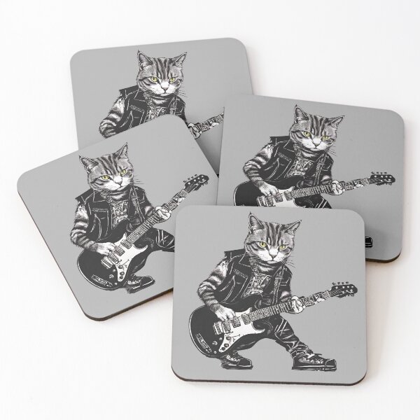 Item preview, ROCK GUITARIST CAT 2 – rock cat - heavy metal cat - guitarist cat designed and sold by Musicians-world.