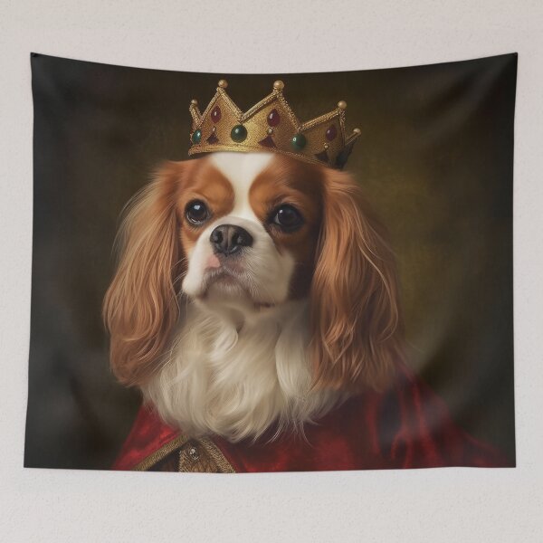 Item preview, Cavalier King Charles Spaniel Queen or King. Dog with Crown designed and sold by salarkoshop.