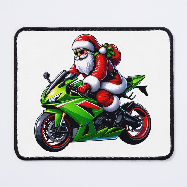 Item preview, Santa's Speedy Delivery - Racing Motorcycle Santa Die-Cut Sticker designed and sold by AIARTIST1.