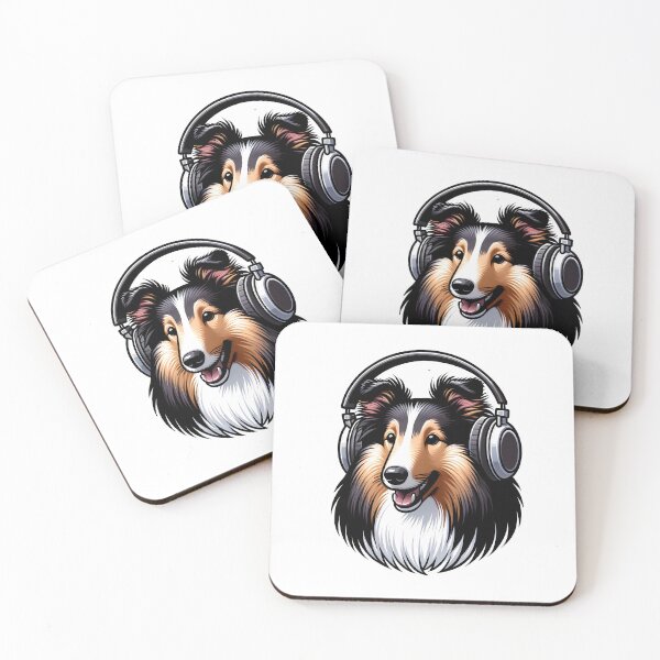 Item preview, Dog with Headphones -  Shetland Sheepdog designed and sold by Truck Stop One.