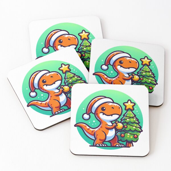 Item preview, Jurassic Jingle - T-Rex Decorating Christmas Tree Sticker designed and sold by AIARTIST1.
