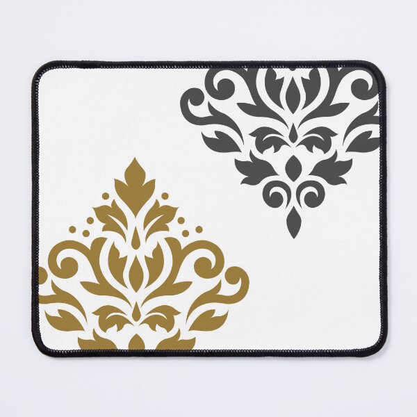 Item preview, Scroll Damask Art I Gold Grey White designed and sold by NataliePaskell.