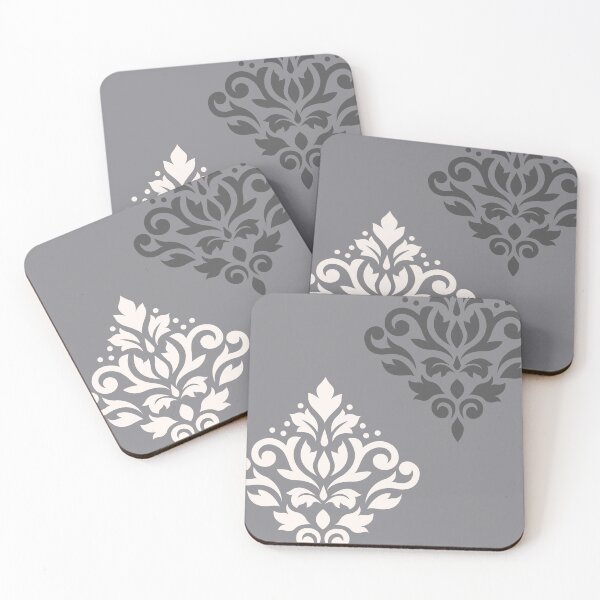 Item preview, Scroll Damask Art I Cream+Greys designed and sold by NataliePaskell.