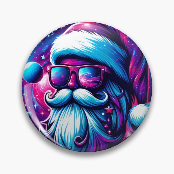 Item preview, Cosmic Claus - Fashionable Santa with Sunglasses in Space Themed Sticker designed and sold by AIARTIST1.
