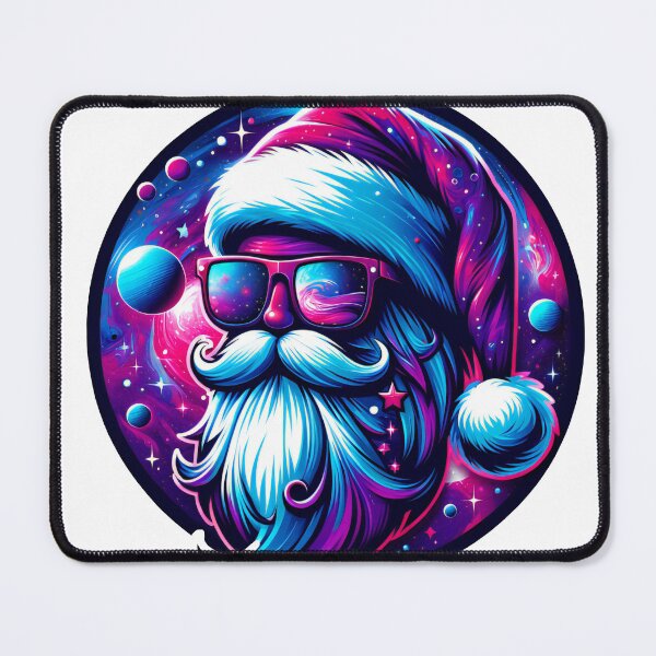 Item preview, Cosmic Claus - Fashionable Santa with Sunglasses in Space Themed Sticker designed and sold by AIARTIST1.