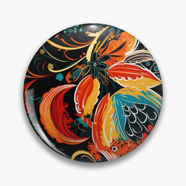 Item preview, Batik Stunning Vibrant Floral Pattern on a Black Background designed and sold by HisoTorDesign.