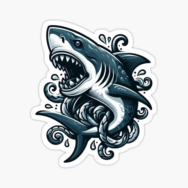 Blue and white shark Sticker