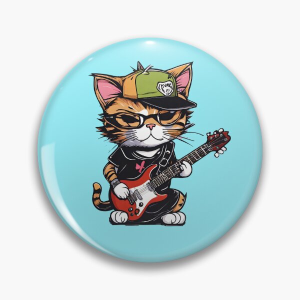 Item preview, INDI ROCK GUITARIST CAT – rock cat - heavy metal cat - guitarist cat designed and sold by Musicians-world.