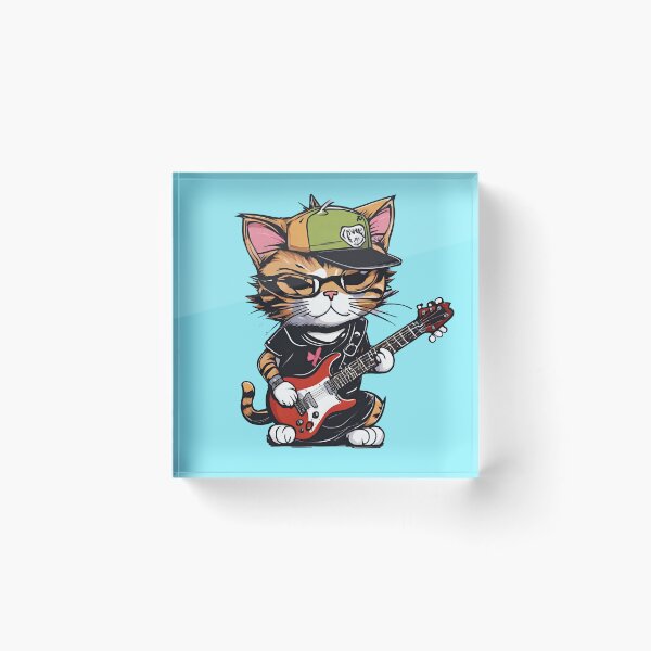 Item preview, INDI ROCK GUITARIST CAT – rock cat - heavy metal cat - guitarist cat designed and sold by Musicians-world.