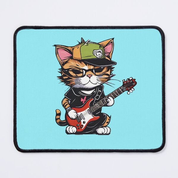 Item preview, INDI ROCK GUITARIST CAT – rock cat - heavy metal cat - guitarist cat designed and sold by Musicians-world.