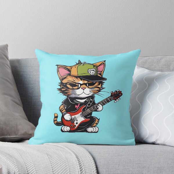 Item preview, INDI ROCK GUITARIST CAT – rock cat - heavy metal cat - guitarist cat designed and sold by Musicians-world.