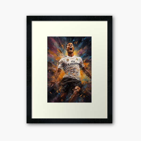 Vista previa del artículo con la obra «Cristiano Ronaldo gritando», diseñado y vendido por ReverseWorld.
