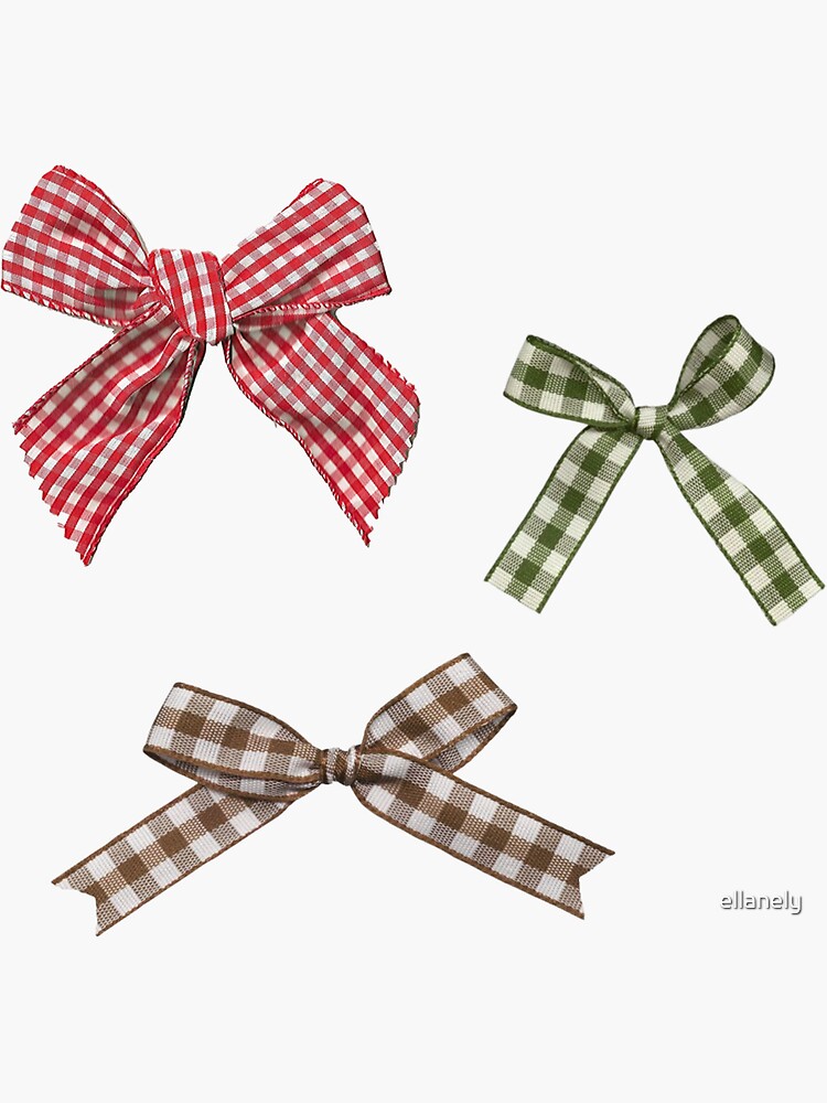 Thumbnail 3 von 3, Sticker, Gingham-Bogen-Paket designt und verkauft von ellanely.