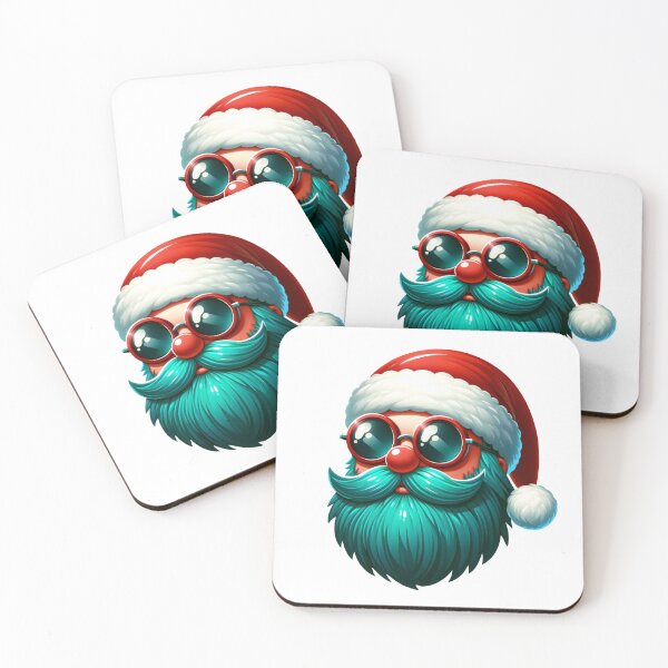 Item preview, Chill Vibes Santa - Teal Beard Santa Claus with Sunglasses Sticker designed and sold by AIARTIST1.