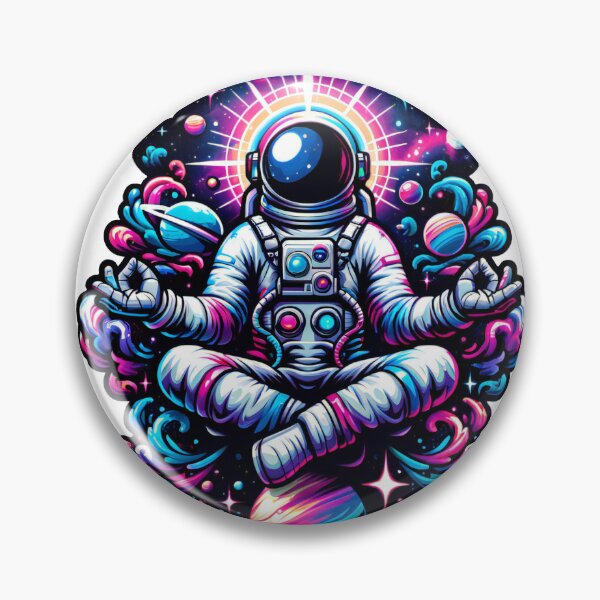 Artikelvorschau, Stellar Serenity – Dynamischer meditativer Astronauten-Aufkleber entworfen und verkauft von AIARTIST1.