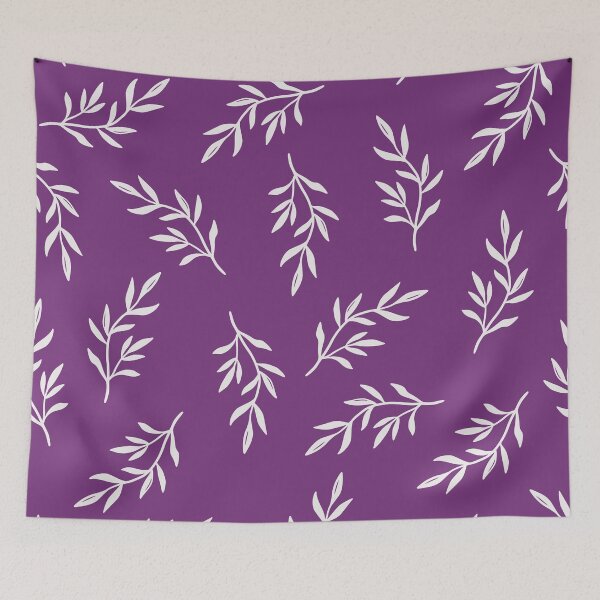 Item preview, Purple Delicate Floral Pattern Black and White designed and sold by ArDecoS.