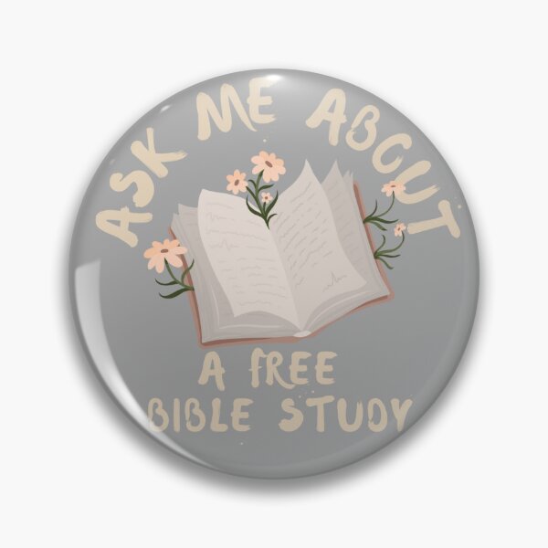 Item preview, Ask Me about Bible Study Lapel Pin Button designed and sold by SagePlaceShop.