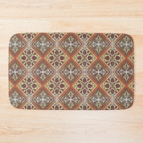 Item preview,  orange vintage tile floor	 designed and sold by Alessandro Remo Mazzoni Remotextiles.