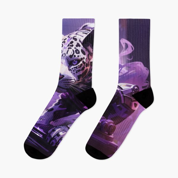 Item preview, Jaguar punk sobre fondo morado designed and sold by BitPunk.