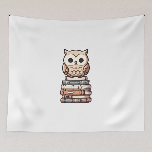 Item preview, Wise Owl Perched Atop a Stack of Books designed and sold by UmbrellaStudio1.