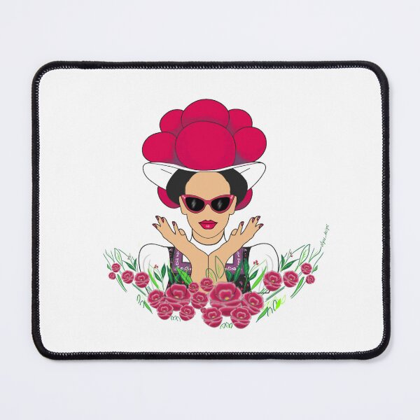 Item preview, Black Forest Girl with Cool Glasses and Tradtional Hat 'Bollenhut' designed and sold by elyou-designs.