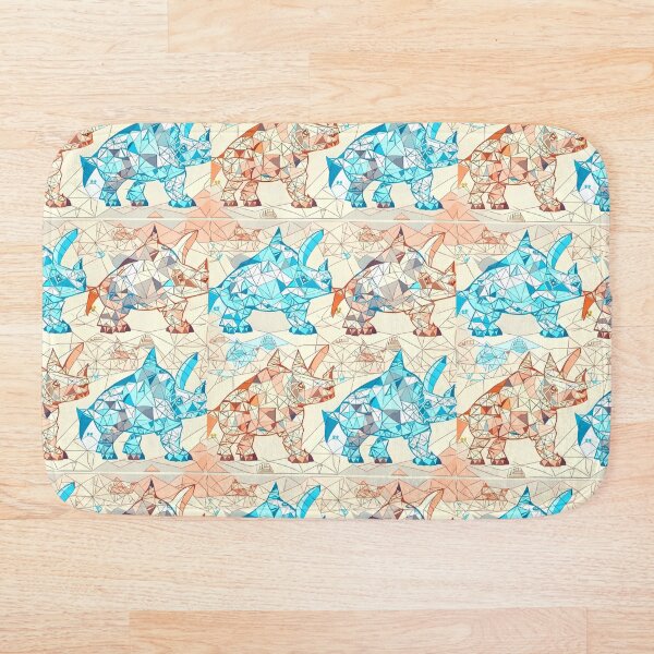 Item preview, Geometric Coloured Triceratops Pattern designed and sold by Geonimalia.