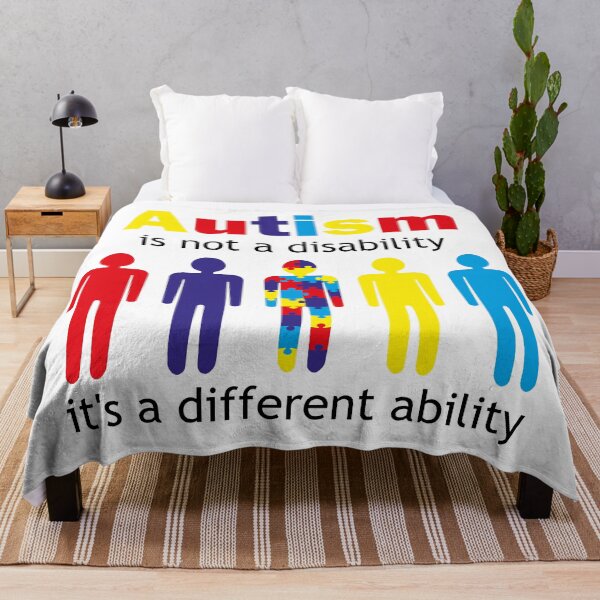 Aperçu de l'œuvre L'autisme n'est pas un handicap, c'est une capacité différente. Ensemble de pièces de puzzle multicolores en forme d'humain. créée et vendue par NataliaVVV.